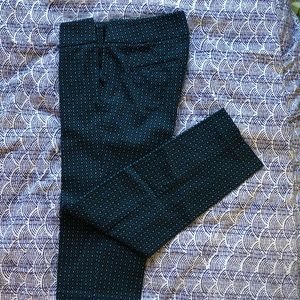 loft black & teal patterned slacks